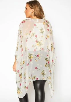 Asoph Plus Size Floral Print Kimono Cardigan -Asoph Sales Shop 2017106 107 3