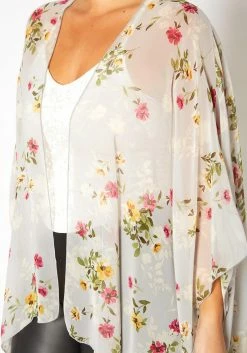 Asoph Plus Size Floral Print Kimono Cardigan -Asoph Sales Shop 2017106 107 4