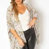 Asoph Plus Size Floral Print Kimono Cardigan