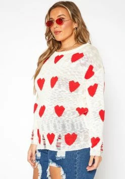 Asoph Plus Size Sweet Hearts Print Knit Sweater 7 Asoph Plus Size Sweet Hearts Print Knit Sweater -Asoph Sales Shop 2017111 952 2