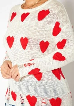 Asoph Plus Size Sweet Hearts Print Knit Sweater 9 Asoph Plus Size Sweet Hearts Print Knit Sweater -Asoph Sales Shop 2017111 952 4