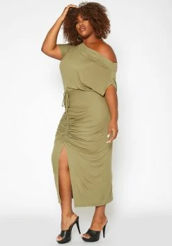Asoph Plus Size Centered Drawstring Hem Maxi Skirt -Asoph Sales Shop 2017176 103 3