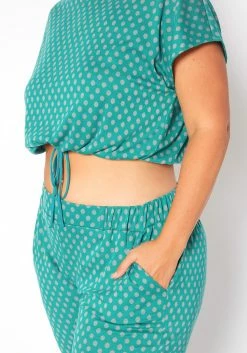 Asoph Plus Size Polka Dot Print Crop Top & Joggers Set -Asoph Sales Shop 2017179 103 4