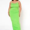 Asoph Plus Size Never Basic Ruched Bodycon Maxi Dress