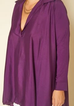 Plus Size Open Collar High To Low Chiffon Blouse -Asoph Sales Shop 2017276 145 4