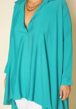 Plus Size Open Collar High To Low Chiffon Blouse -Asoph Sales Shop 2017276 179 4