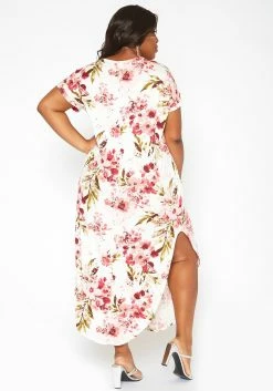 Asoph Plus Size Spring Floral Print Tee Shirt Maxi Dress -Asoph Sales Shop 2017418 952 3