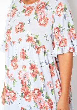 Asoph Plus Size Floral Print Relaxed Fit Tee Shirt -Asoph Sales Shop 2017522 278 4