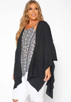 Asoph Plus Size Ribbed Knit Kimono Cardigan -Asoph Sales Shop 2017523 001 2