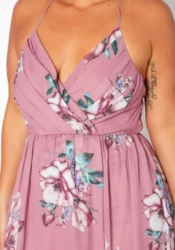 Asoph Plus Size Floral Print Cross Lace Back Maxi Dress -Asoph Sales Shop 2017559 186 4