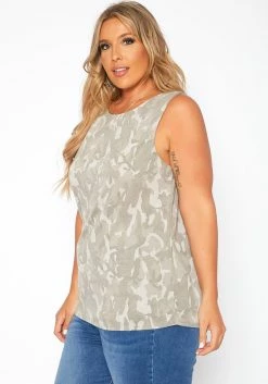 Asoph Plus Size Camo Print Open Back Tank Top -Asoph Sales Shop 2017576 125 2