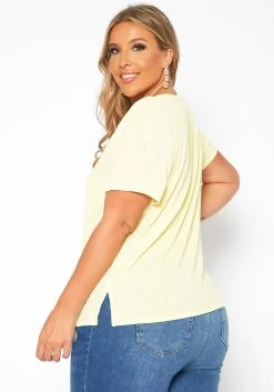 Asoph Plus Size Waffle Knit Crew Neck Tee Shirt -Asoph Sales Shop 2017587 105 3