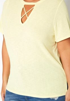 Asoph Plus Size Waffle Knit Crew Neck Tee Shirt -Asoph Sales Shop 2017587 105 4