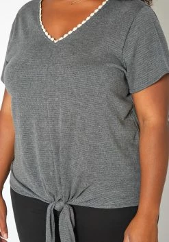 Asoph Plus Size Crochet Trim V Neck Shirt -Asoph Sales Shop 2017630 108 4