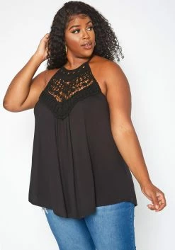 Asoph Plus Size Crochet Hem Cami Top