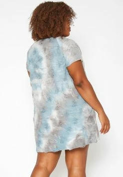 Asoph Plus Size Distressed Tie Dye Mini Dress 8 Asoph Plus Size Distressed Tie Dye Mini Dress -Asoph Sales Shop 2017773 003 3