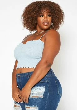 Asoph Plus Size Smocked Scrunch Detail Cam Top 7 Asoph Plus Size Smocked Scrunch Detail Cam Top -Asoph Sales Shop 2017774 003 2