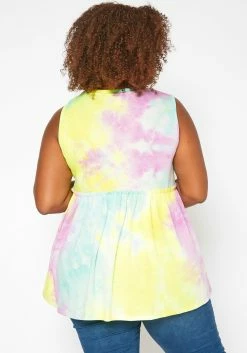 Asoph Plus Size Tie Dye Sleeveless Flare Blouse -Asoph Sales Shop 2017778 145 3