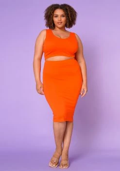 Asoph Plus Size Basic Tank Crop Top & Midi Skirt Set 8 Asoph Plus Size Basic Tank Crop Top & Midi Skirt Set -Asoph Sales Shop 2017807 004 3