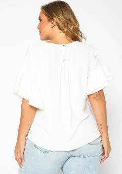 Asoph Plus Size Ruffle Trim Short Sleeve Top -Asoph Sales Shop 2017859 002 3