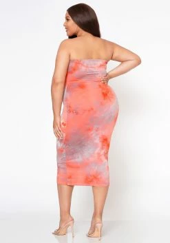 Plus Size Tie Dye Tube Midi Dress -Asoph Sales Shop 2017895 001 3