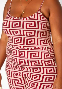 Asoph Plus Size Greek Key Print Cami Jumpsuit -Asoph Sales Shop 2017900 283 4