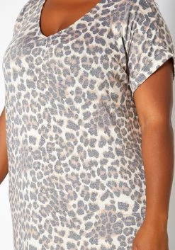 Asoph Plus Size Ashy Leopard Print Curved Hem Maxi Dress -Asoph Sales Shop 2017914 361 4