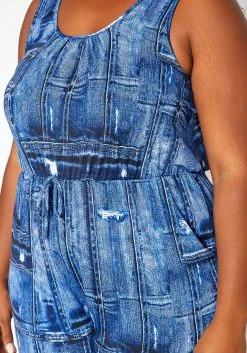 Asoph Plus Size Denim Print Bodycon Jumpsuit -Asoph Sales Shop 2017919 290 3