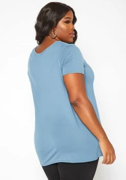 Asoph Plus Size Cut Out Front Tee Shirt -Asoph Sales Shop 2017920 003 3