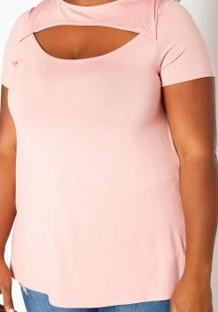 Asoph Plus Size Cut Out Front Tee Shirt -Asoph Sales Shop 2017920 119 4
