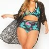 Asoph Plus Size Floral Lace Kimono Cardigan
