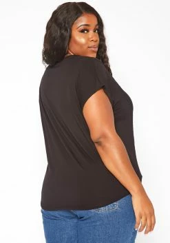 Asoph Plus Size Crochet Hem V Neck Shirt -Asoph Sales Shop 2017999 001 3