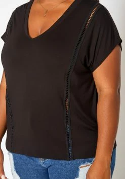 Asoph Plus Size Crochet Hem V Neck Shirt -Asoph Sales Shop 2017999 001 4