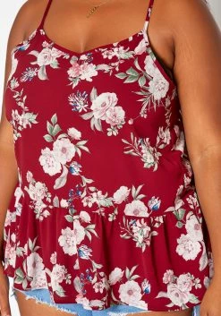 Asoph Plus Size Floral Print V Neck Cami Top -Asoph Sales Shop 2018002 283 4