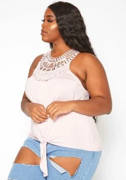 Asoph Plus Size Crochet Hem Tassel Front Tank Top -Asoph Sales Shop 2018034 119 2
