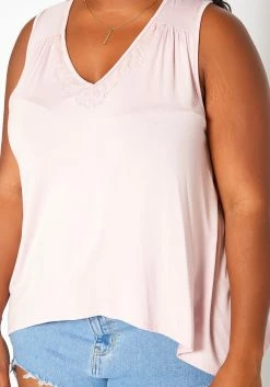 Asoph Plus Size Lace Hem V Neck Tank Top -Asoph Sales Shop 2018035 119 4