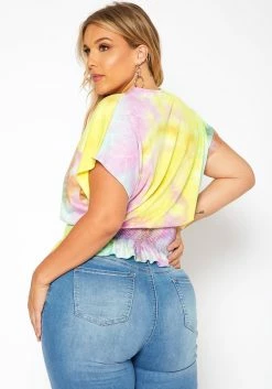 Asoph Plus Size Tie Dye Smocked Top -Asoph Sales Shop 2018084 145 2