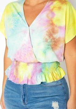 Asoph Plus Size Tie Dye Smocked Top -Asoph Sales Shop 2018084 145 4
