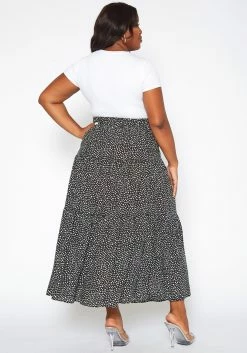 Asoph Plus Size Dainty Floral Print Maxi Flare Skirt -Asoph Sales Shop 2018086 107 3