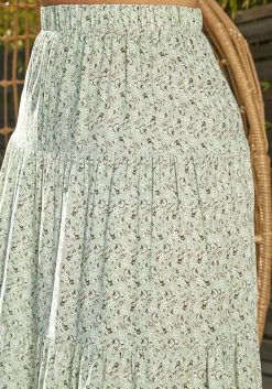 Asoph Plus Size Dainty Floral Print Flare Maxi Skirt -Asoph Sales Shop 2018087 151 4