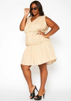 Asoph Plus Size Tiered Puffy Flare Mini Dress -Asoph Sales Shop 2018090 142 3