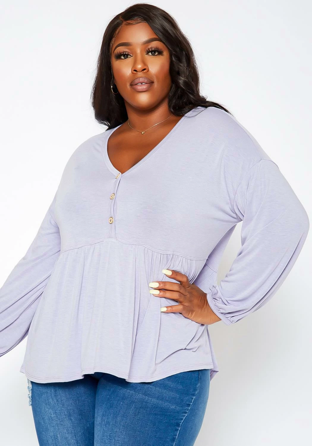 Asoph Plus Size Relaxed Fit Peplum Top 2 Asoph Plus Size Relaxed Fit Peplum Top - Image 2