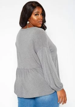 Asoph Plus Size Relaxed Fit Peplum Top -Asoph Sales Shop 2018174 108 3