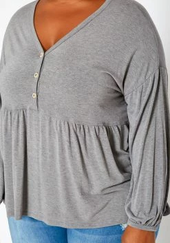 Asoph Plus Size Relaxed Fit Peplum Top -Asoph Sales Shop 2018174 108 4