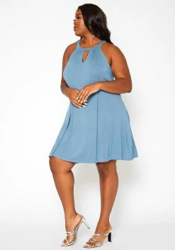 Asoph Plus Size Keyhole Front Flare Mini Dress -Asoph Sales Shop 2018176 243 2