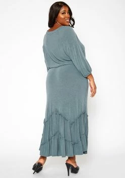 Asoph Plus Size Ruffle Trim Knit Maxi Skirt -Asoph Sales Shop 2018206 161 3