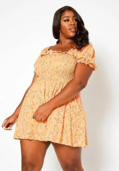 Asoph Plus Size Floral Blossom Print Romper