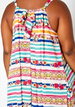 Asoph Plus Size Floral Striped Maxi Flare Dress -Asoph Sales Shop 2018242 128 4