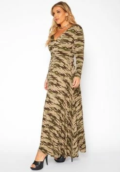 Asoph Plus Size Camo Print Fit & Flare Maxi Dress -Asoph Sales Shop 2018243 001 2