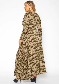 Asoph Plus Size Camo Print Fit & Flare Maxi Dress -Asoph Sales Shop 2018243 001 3